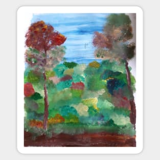 Fall Colour Scenery Painting Sticker